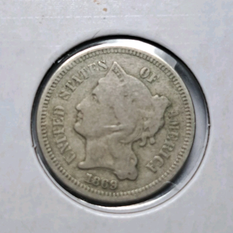 1869 Nickel Three-Cent Piece  - Image 3 of 4