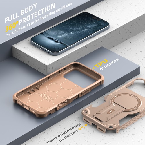 Rugged Stand Magnetic Case with Screen Camera Cover For iPhone 17 Prp Max 17 Air - Picture 31 of 51