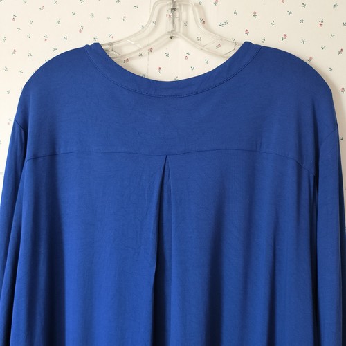 J. Jill Wearever Long Strickjacke blau 4x Knöpfe Oberteil Viskose Stretch Karriere Taschen - Bild 10 von 14