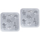 Set of 2 Silikonform Plätzchen Kuchen Marine Animal Formen Backform
