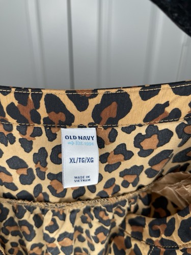 Old Navy Midikleid Leopardenmuster - XL - Langarm Boho Freizeit Animal Print - Bild 3 von 11