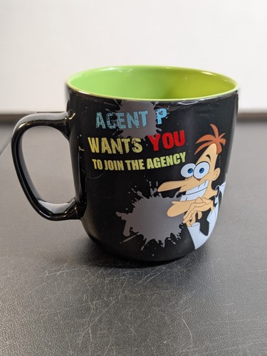 Disney Store Large Phineas & Ferb Agent P 3D Coffee Mug Cup Perry The Platypus - Picture 6 of 13