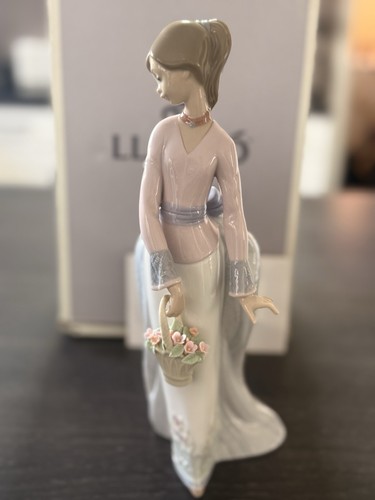 Vintage 1994 LLADRO BASKET OF LOVE PORCELAIN FIGURINE #7622 Retired SPAIN W Box - Foto 7 di 15