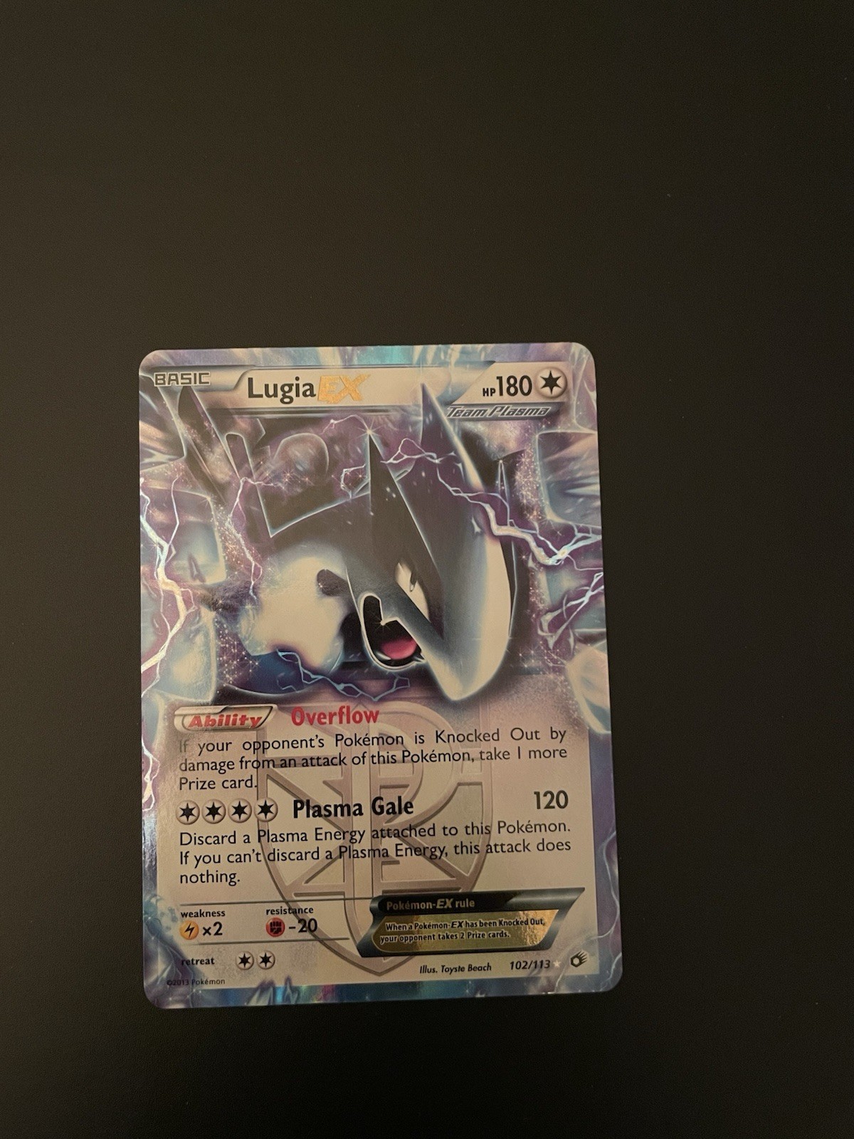 Lugia EX - 102/113 - Team Plasma - Pokemon Legendary Treasures NM