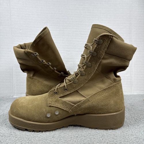 U.S. ARMY HOT WEATHER ARMY COMBAT BOOT COYOTE VIBRAM SOLE MEN’S 10 W EXCELLENT - Picture 12 of 22