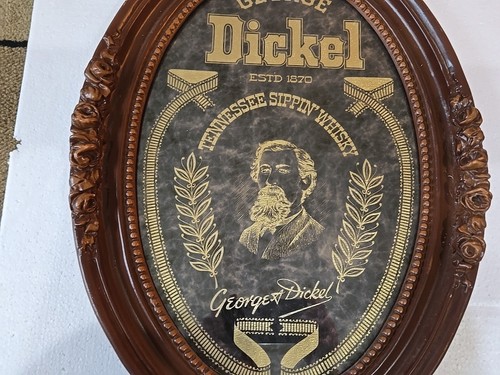 George Dickel reverse painted wood framed whiskey tavern mirror - Picture 9 of 11