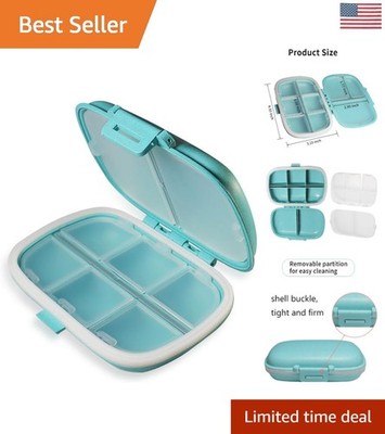 Chic 8-Compartment Pill Box - Portable Organizer for Effortless Daily Medication