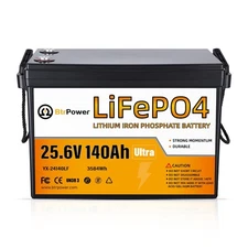 24V 140Ah LiFePO4 Lithium Battery Pack  with 100A BMS for RV Marine Solar System