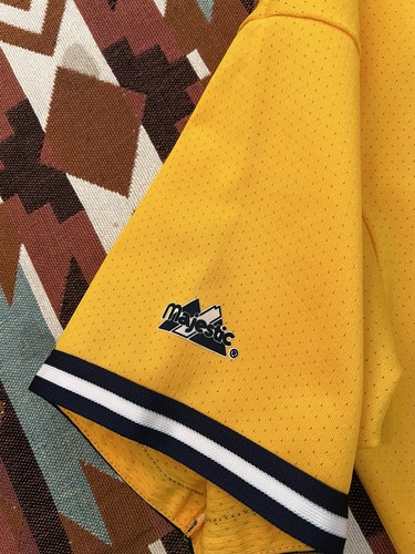 MLB Vintage 90’s Majestic New York Yankees Yellow Jersey Mens XLarge Made in USA - Picture 6 of 8