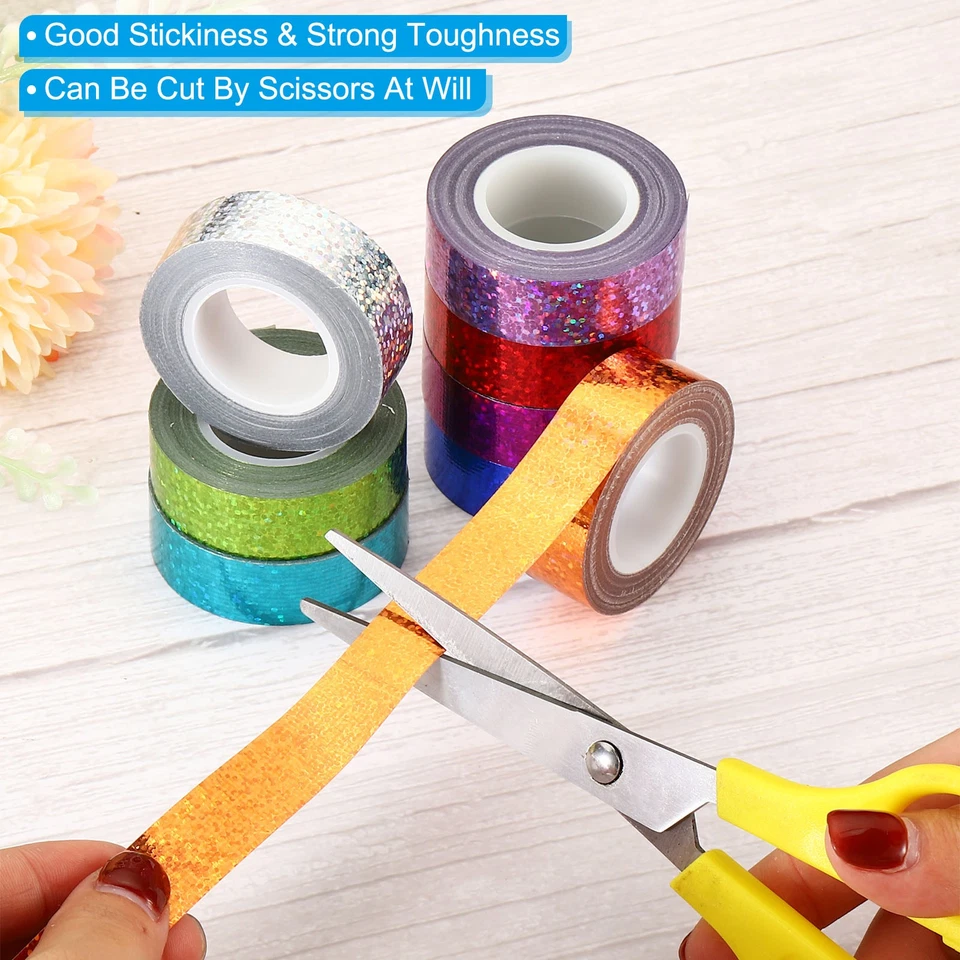 Sparkle Glitter Tape 15mm x 5m, 2 Pack Art Prism Tapes Self-Adhesive Red - Imagem 4 de 4