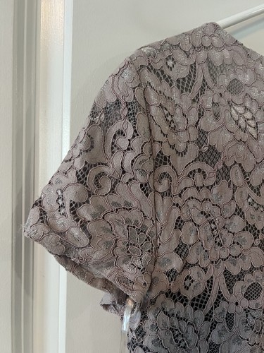 JS Collections Panel Lace Short Sleeve Dress Purple Size 6 MSRP $295 - Picture 14 of 19