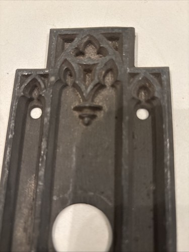 Antique / Vintage Ornate Cast Iron Door Knob Back Plate Door 10 X 3 - Picture 2 of 6
