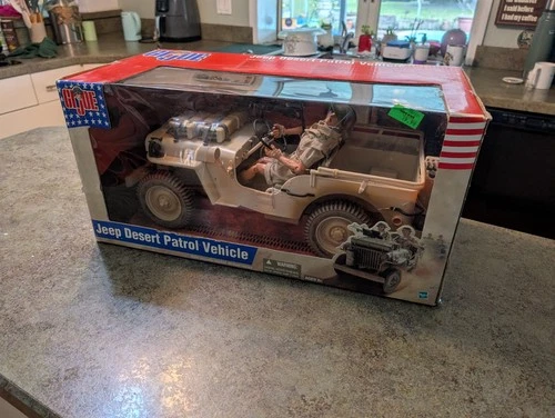 Vintage 2002 GI JOE Jeep Desert Patrol Vehicle Hasbro 81826 LARGE 21" ~ NIB NEW
