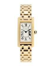Cartier Tank Americaine  W26015K2, 18k Gold Ladies 19mm, Cartier Service Papers.