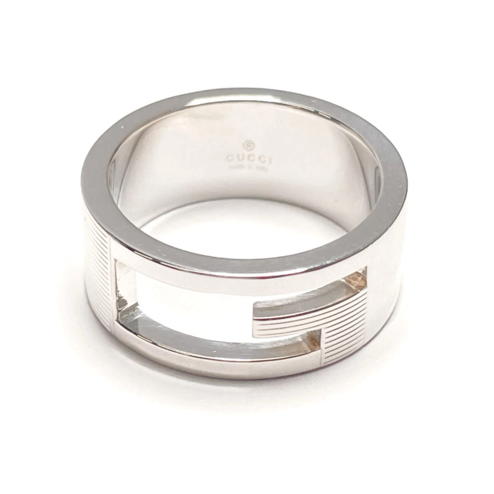 Bague Gucci G logo argent bijou authentique