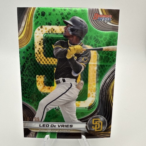 Leo De Vries ~ 2024 Bowman Best ~ GREEN REFRACTOR /99~ CLEAN 🔥🔥🔥