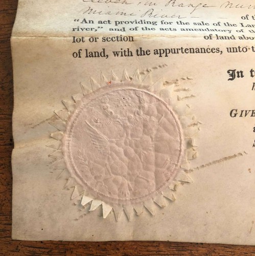 E4708 : 1810 James Madison Signé Deux Fois , Cincinnati, Ohio Land Acte - Picture 5 of 6