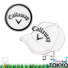Golf Ball Marker with Hat Clip Callaway Cap Shaped White Magnet NEW JAPAN