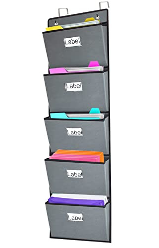 Over the Door Hängeregister Organizer 5 extra große Taschen Wandbehang Datei - Bild 2 von 7