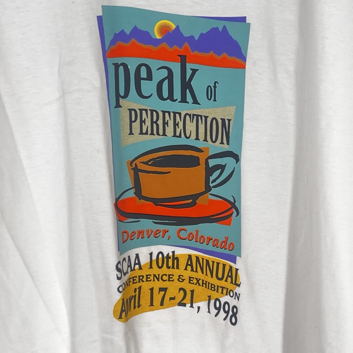 1998 Peak of Perfection Denver SCaA 10th Annual Hanes XL NOS NWOT Shirt