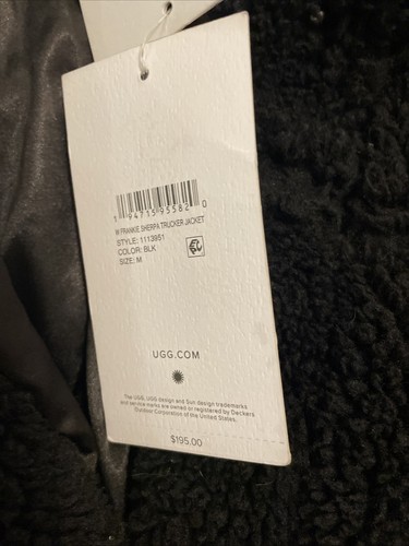 NEW NWT Women's Ugg Frankie Sherpa Trucker Jacket - Black - Medium - Bild 4 von 6