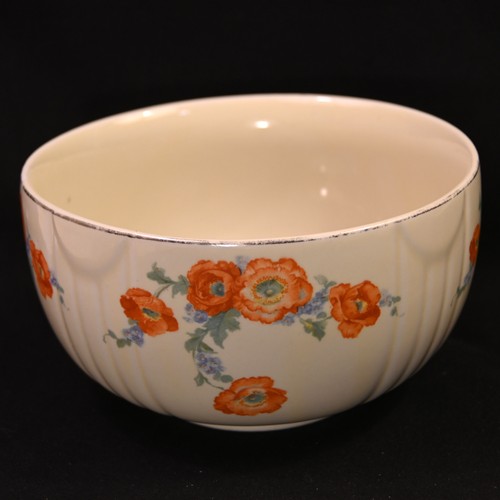 Hall Radiance Mezclador Redondo 7 3/8" Naranja Amapola Platino Borde 1933-1953Ve - Imagen 7 de 14