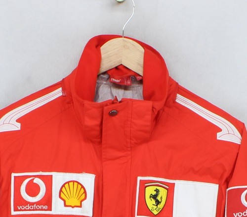 Puma Ferrari Rain Coat Mens Size L Red Lightweight Racing Embroidered - Picture 5 of 14