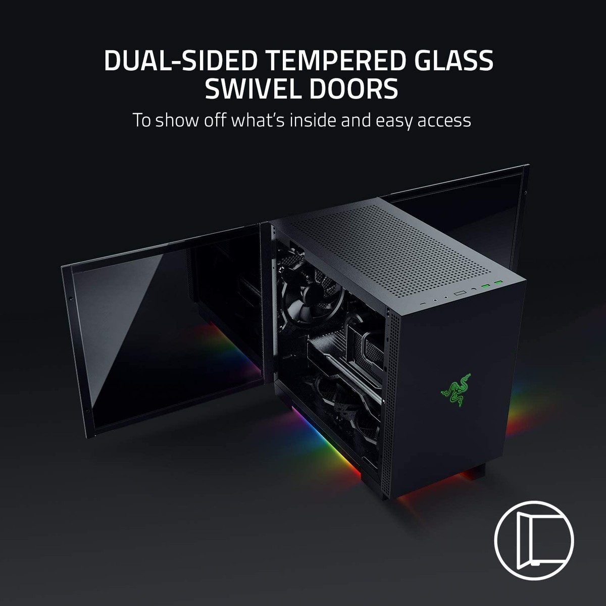 Razer Tomahawk Mini-ITX PCケースのみ　電源なし Amazon.com: Razer Tomahawk Mini-ITX Gaming Case: Dual-Sided