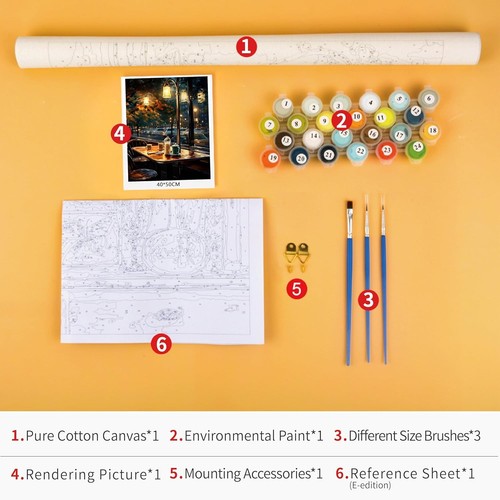 Paint by Numbers Kit DIY Canvas Painting Set for Adults Kids Home Decor Gift DIY - Picture 6 of 7