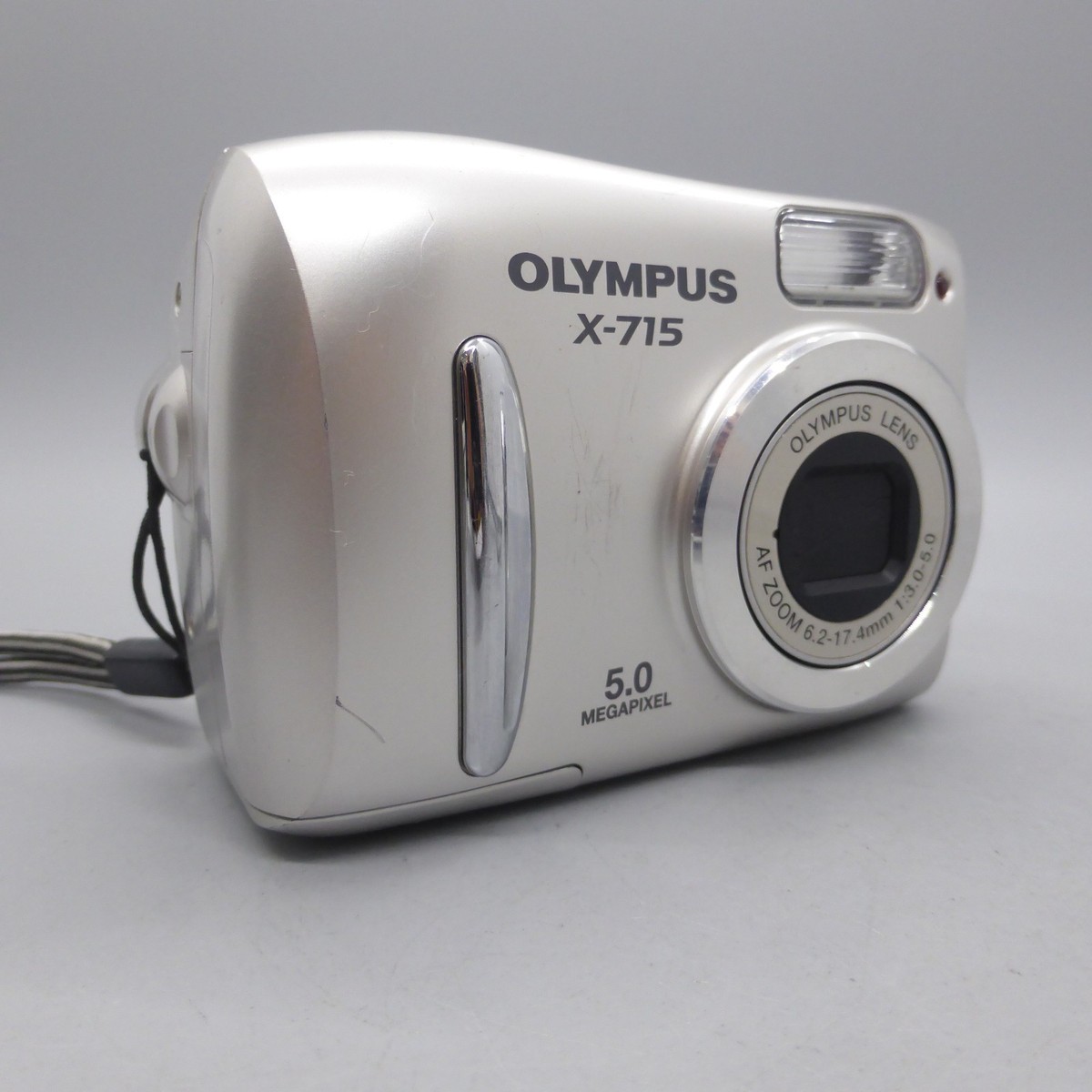 Olympus Digital Camera X-715 5.0MP Tested Silver Box Cd Manuals
