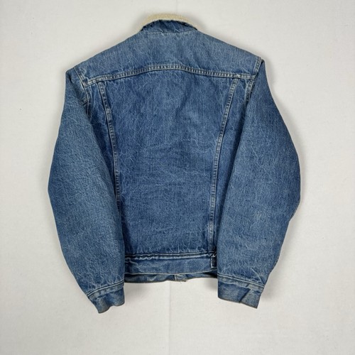 Vintage Levi's Jacket Mens Medium 42 Blue Sherpa Trucker Type 3 Denim 80s USA - Picture 9 of 10