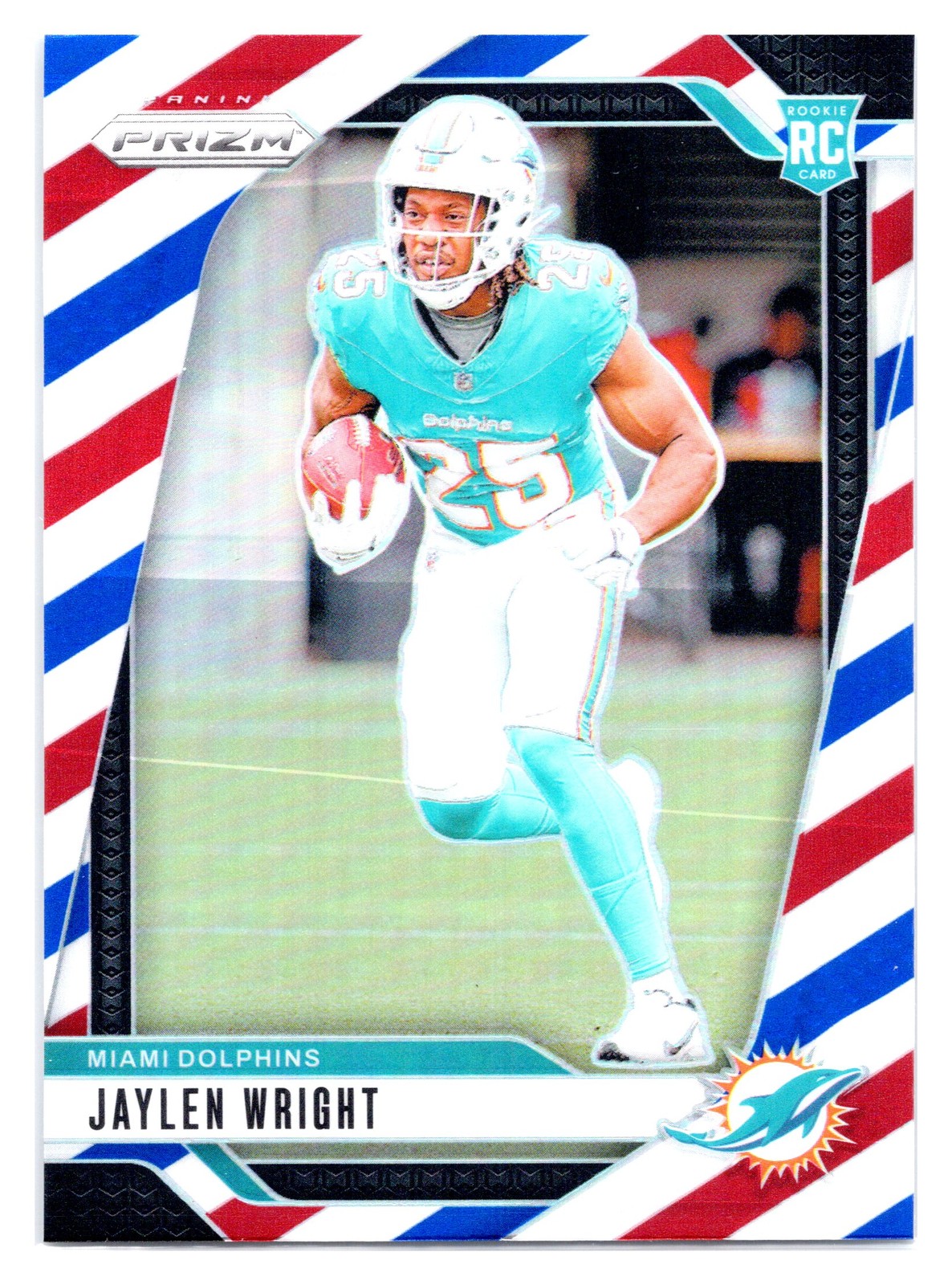 2024 Panini Prizm #348 Jaylen Wright RC Red White Blue Dolphins