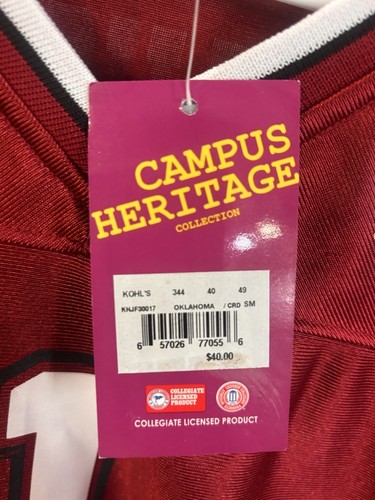 Campus Heritage, New With Tags University Of Oklahoma Jersey - Picture 3 of 5