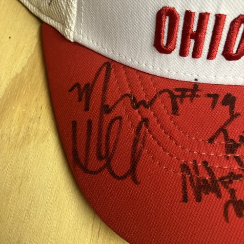 Ohio State Buckeyes Hat Snapback Red Signed Auto James Cotton And Marcus Hall - Picture 5 of 5