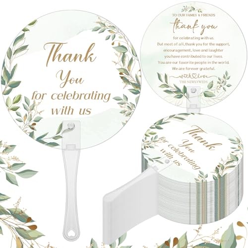 100 Stück Hochzeit Handfächer für Gäste Großpackung Deko Kunststoff Handblatt - Bild 1 von 6