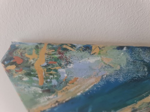 Original Abstract Mixed Media Acrylic,Oil Pastel Painting 40 x 30cm Deep Canvas - Picture 16 of 19