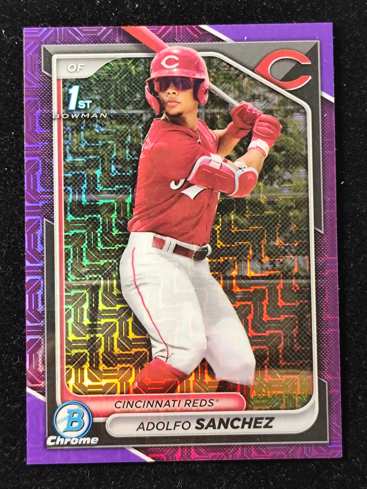 2024 Bowman Chrome 1st Purple Mojo #BCP-252 Adolfo Sanchez 100/250 Reds -HD