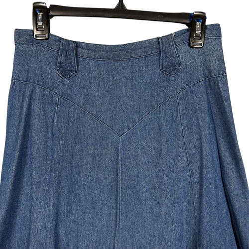 Vintage Circle T Marilyn Lenox 11/12 Godet Midi Denim Rock Flare Western Reitsport - Bild 2 von 12