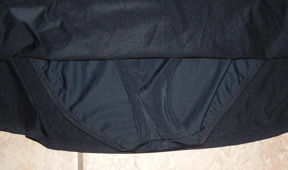 Черный размер 16 пляж бассейн эластичный пояс плавать юбка шорты низы DANA BUCHMAN - Изображение 2 из 4