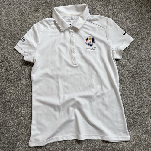 Women’s Nike Golf Polo Shirt Ryders Cup Dri-Fit White Medium - Picture 2 of 7