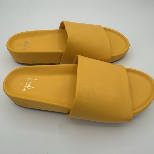 Beek “Pelican” Leather Yellow Platform slides. Women’s size 9 - Picture 2 of 6