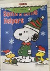 Peanuts Snoopy Woodstock Garden Flag Christmas Santa's Little Helper  12.5x18