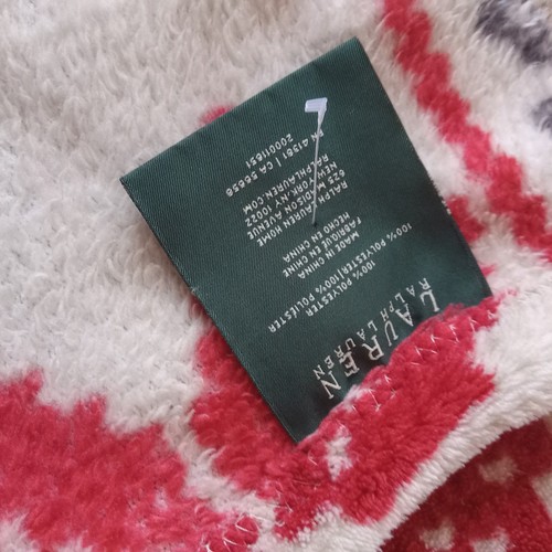 Ralph Lauren Snowflake Winter Fleece Holiday Blanket Bedding 58 x 68 Inches - Picture 7 of 9