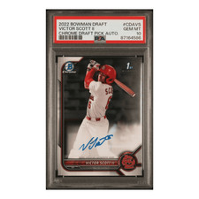 Victor Scott PSA 10 2022 Bowman Chrome Draft Prospect Auto Rookie RC Card #CDAVS