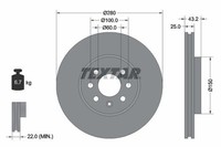 2X Textar Bremsscheibe 92129303 FüR Opel