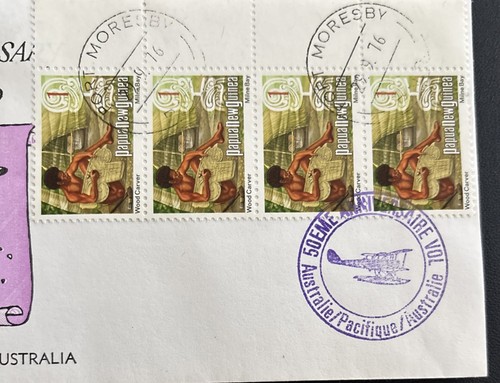 Papua New Guinea FDC 1976 50th Anniversary 1st Flight Australia-Pacific Is.-Aust - Picture 3 of 4