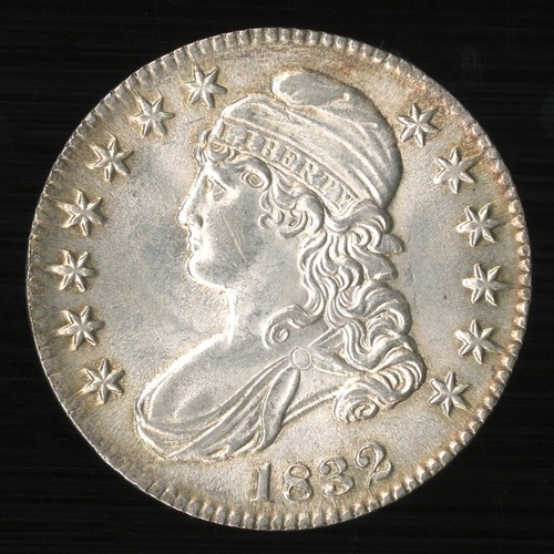 US Coin 1832 Capped Bust Silver Half Dollar Lustrous BU Original NO RESERVE!