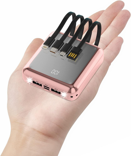 Portable Charger with Built in Cables, Power Bank with Cords Wires Small 1000... - Picture 1 of 14