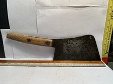 "NICE" ANTIQUE HD 16.5" LONG 8" CUTTER BLADE BUTCHERS MEAT CUTTERS BONE CLEAVER