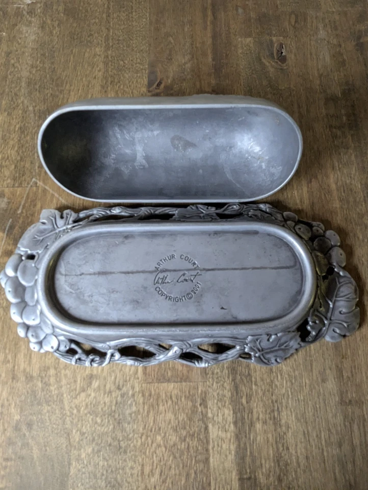 Plato de mantequilla cubierto vintage Arthur Court Grape Vine 2001 Foto 4 de 4